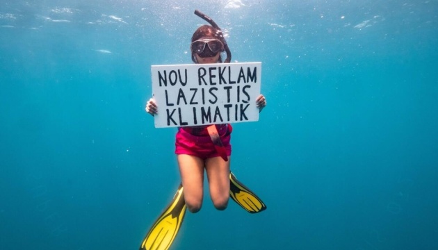 В Індійському океані провели перший у світі підводний кліматичний страйк. ФОТО
